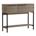 Κονσόλα Nordic pakoworld σε sonoma-μαύρη απόχρωση 90x29,5x76εκ