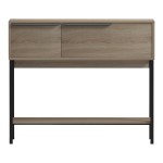 Κονσόλα Nordic pakoworld σε sonoma-μαύρη απόχρωση 90x29,5x76εκ