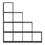 Βιβλιοθήκη Scala pakoworld ανθρακί 129.5x29x129.5εκ