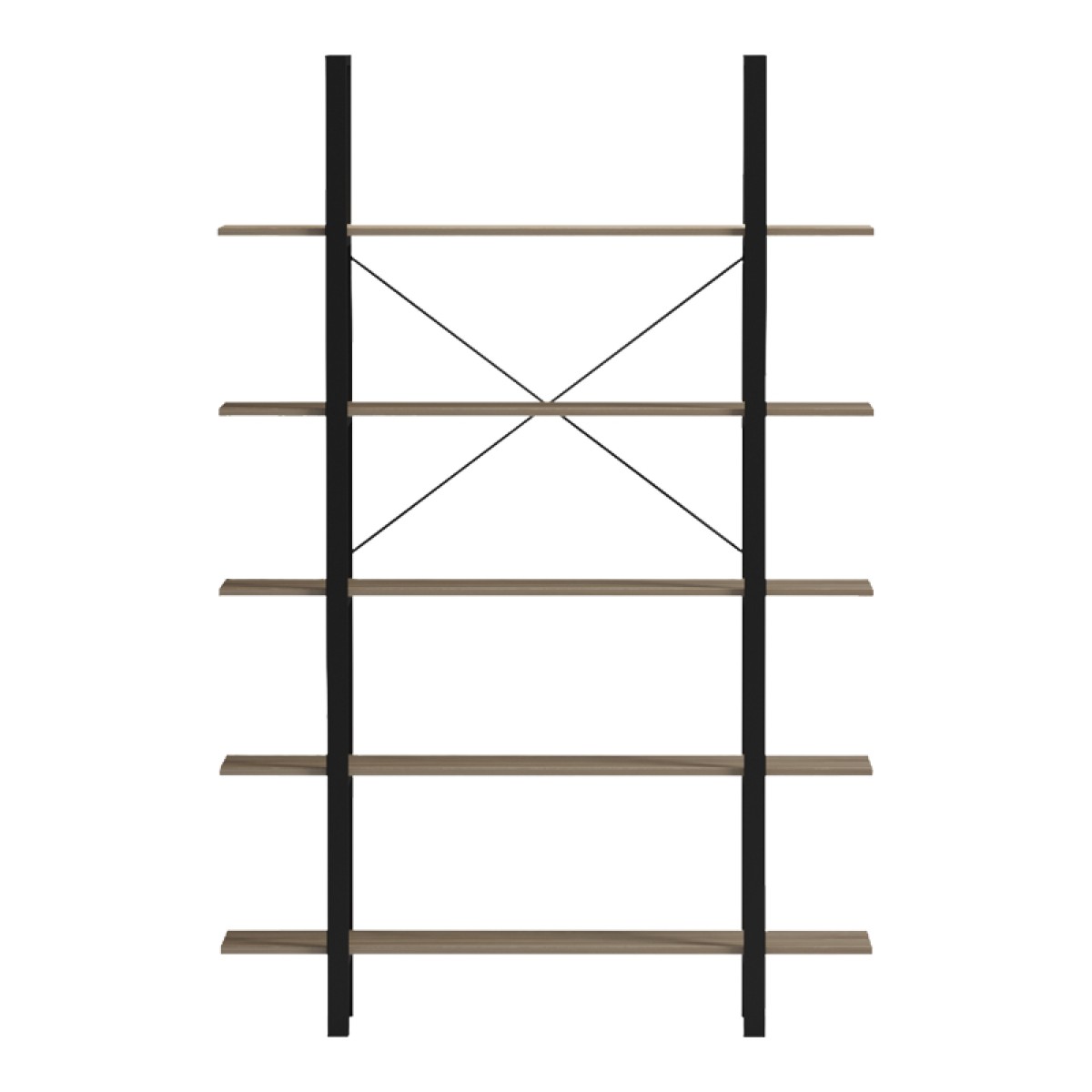 Βιβλιοθήκη-Ραφιέρα Loftie pakoworld sonoma-μαύρο μέταλλο 126x28x165εκ