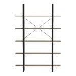 Βιβλιοθήκη-Ραφιέρα Loftie pakoworld sonoma-μαύρο μέταλλο 126x28x165εκ