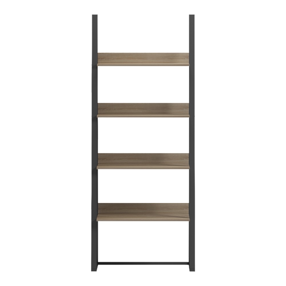Βιβλιοθήκη-Ραφιέρα Alfa pakoworld sonoma-μαύρο μέταλλο 75x36x185εκ
