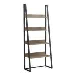 Βιβλιοθήκη-Ραφιέρα Alfa pakoworld sonoma-μαύρο μέταλλο 75x36x185εκ