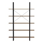 Βιβλιοθήκη-Ραφιέρα Varous pakoworld καρυδί-μαύρο μέταλλο 120x28x180εκ