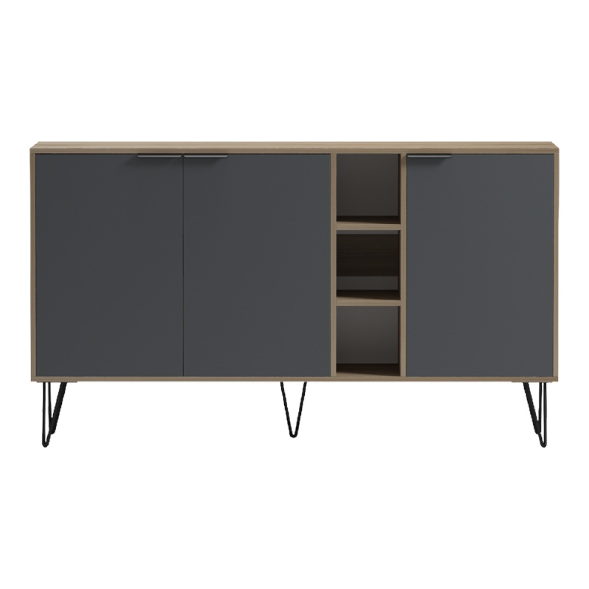 Μπουφές Balain pakoworld sonoma-ανθρακί 142x35.5x83εκ