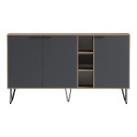 Μπουφές Balain pakoworld sonoma-ανθρακί 142x35.5x83εκ