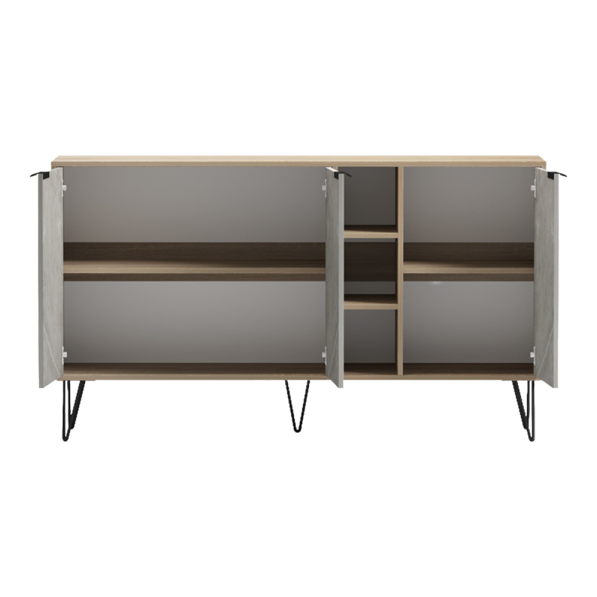 Μπουφές Balain pakoworld sonoma-γκρι μπεζ όψη μαρμάρου 142x35.5x83εκ