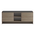 Παπουτσοθήκη-σκαμπό Zulla pakoworld sonoma-μαύρο 110x37x43εκ