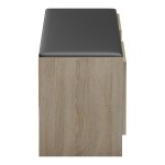 Παπουτσοθήκη-σκαμπό Zulla pakoworld sonoma-μαύρο 110x37x43εκ