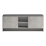 Παπουτσοθήκη-σκαμπό Zulla pakoworld γκρι μπεζ εφε μαρμαρου-μαυρο 110x37x43εκ