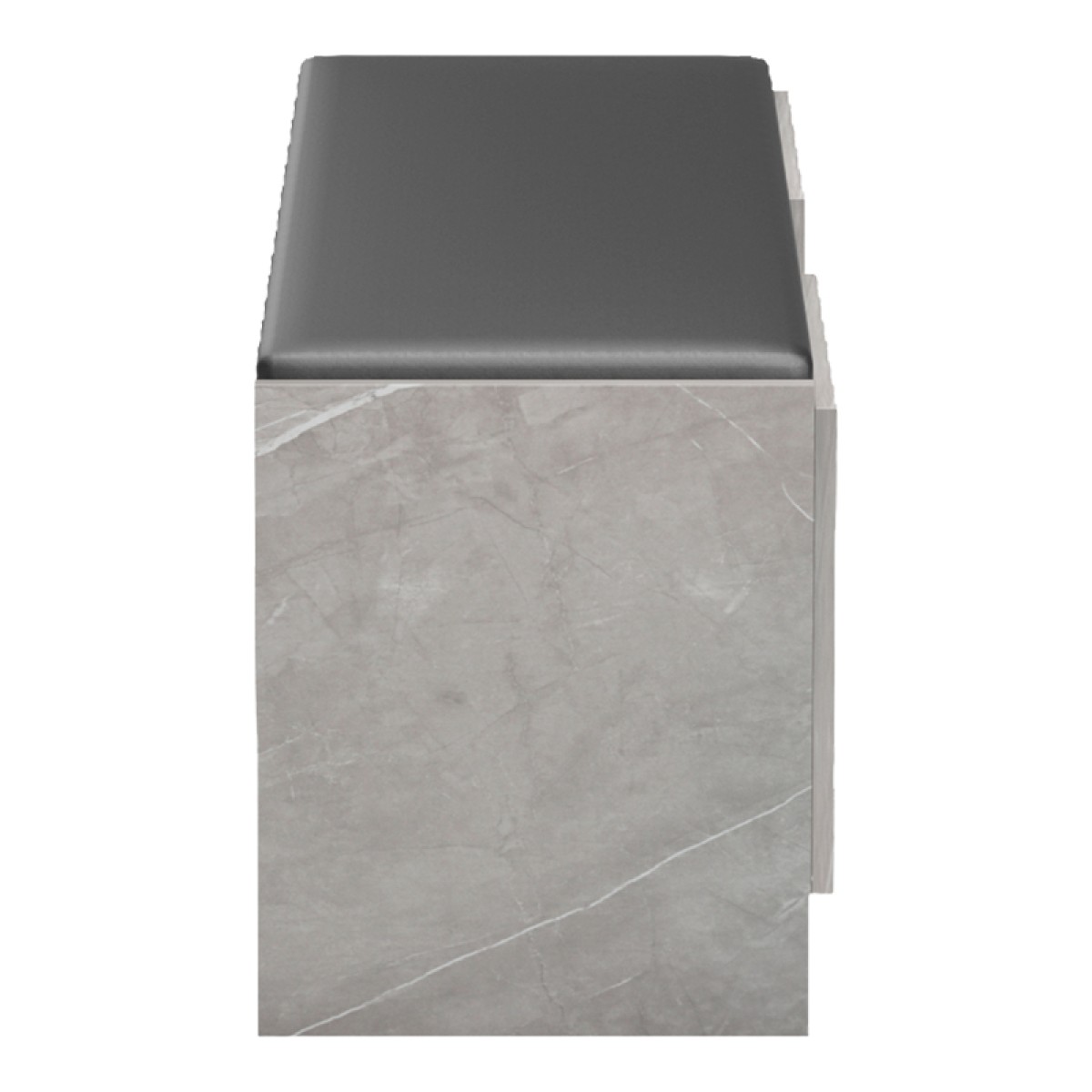 Παπουτσοθήκη-σκαμπό Zulla pakoworld γκρι μπεζ εφε μαρμαρου-μαυρο 110x37x43εκ