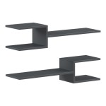 Ραφιέρα τοίχου Galler pakoworld ανθρακί 79x19.5x18εκ