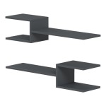 Ραφιέρα τοίχου Galler pakoworld ανθρακί 79x19.5x18εκ