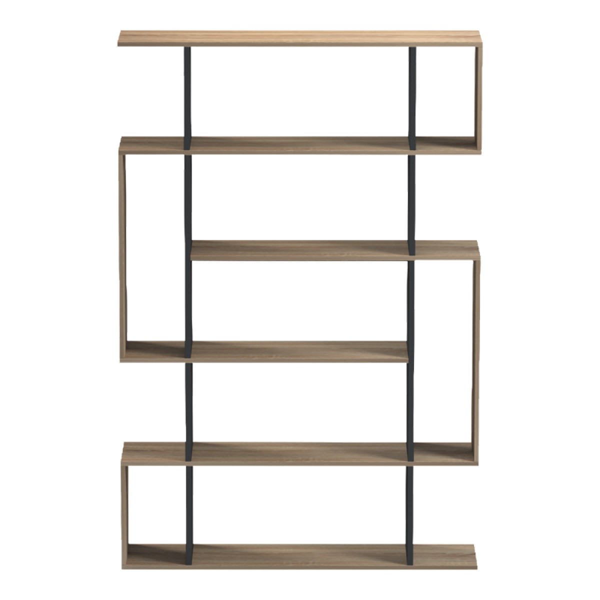 Βιβλιοθήκη Mito pakoworld sonoma-ανθρακί 108.5x25x161εκ