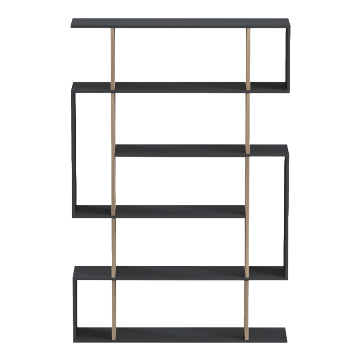 Βιβλιοθήκη Mito pakoworld ανθρακί - sonoma 108.5x25x161εκ