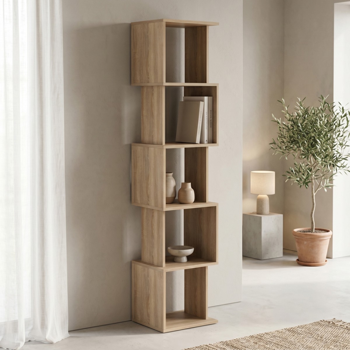 Βιβλιοθήκη Cubik pakoworld sonoma 35x30x161εκ