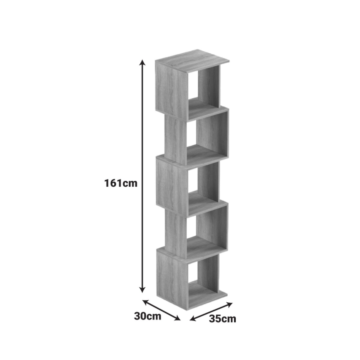 Βιβλιοθήκη Cubik pakoworld sonoma 35x30x161εκ
