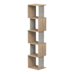 Βιβλιοθήκη Cubik pakoworld sonoma- γκρι μπεζ οψη μαρμάρου 35x30x161εκ