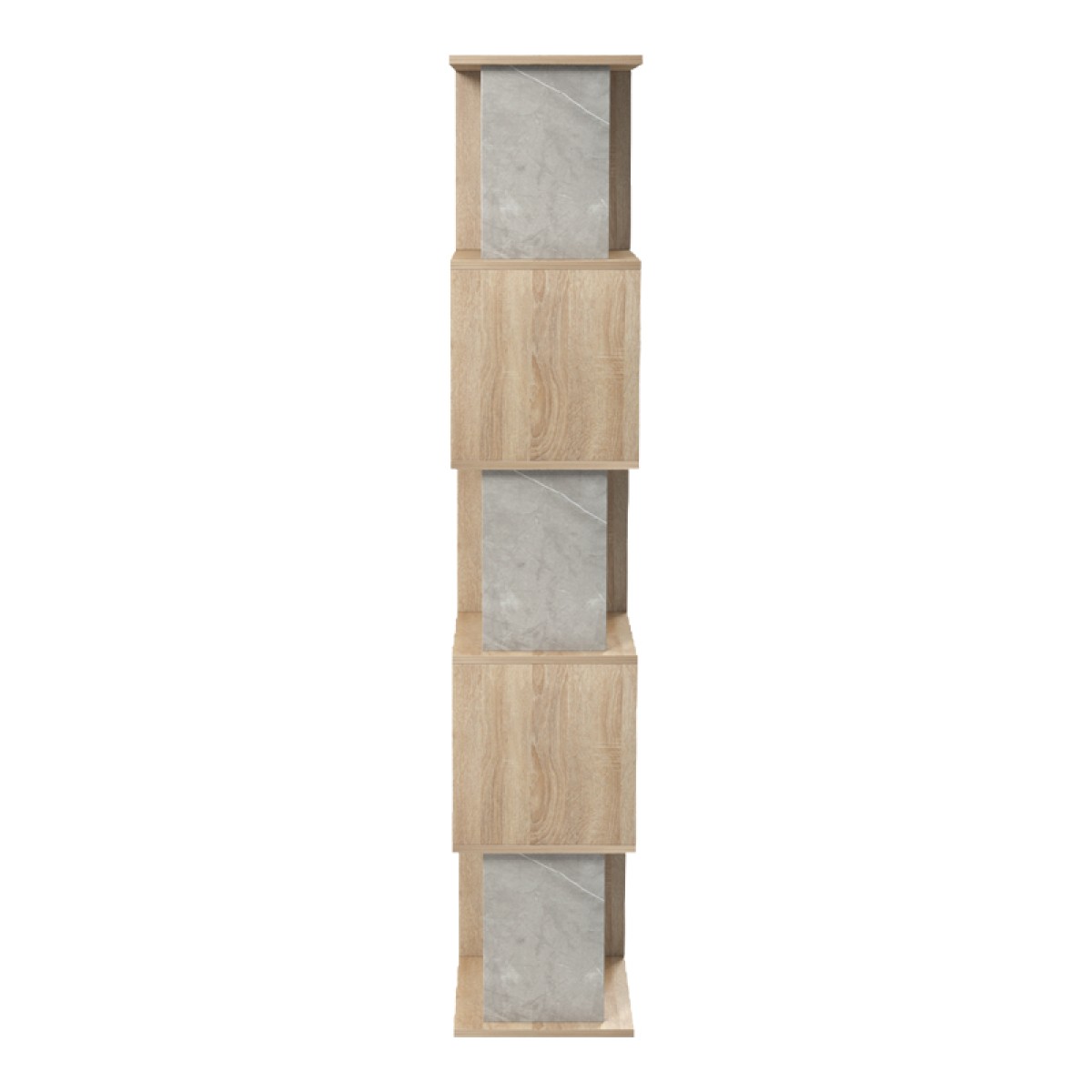 Βιβλιοθήκη Cubik pakoworld sonoma- γκρι μπεζ οψη μαρμάρου 35x30x161εκ