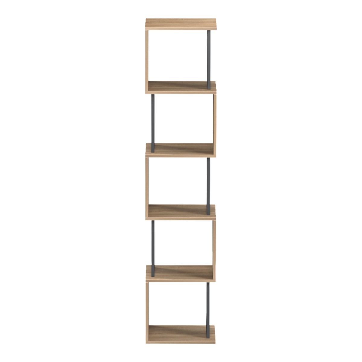 Βιβλιοθήκη Cubik pakoworld sonoma- ανθρακί 35x30x161εκ