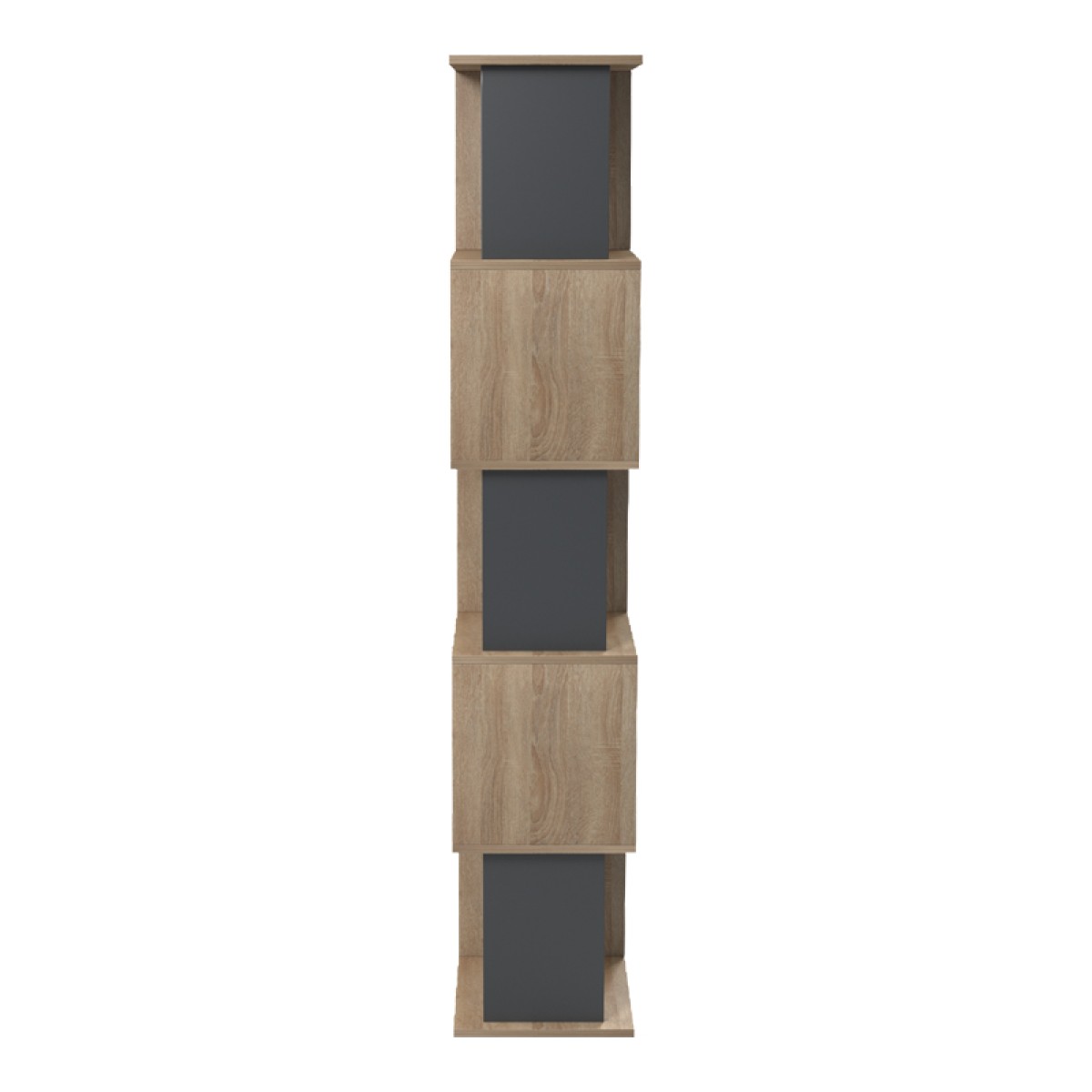 Βιβλιοθήκη Cubik pakoworld sonoma- ανθρακί 35x30x161εκ