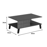Τραπεζάκι σαλονιού Tuscany pakoworld sonoma-ανθρακί 83x54x34εκ