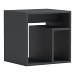 Βοηθητικό τραπέζι Doublo pakoworld ανθρακί 40x35x40εκ