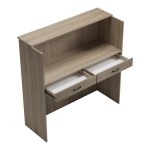 Γραφείο reception Optima pakoworld με led sonoma-ανθρακί 110x40x110εκ