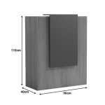Γραφείο reception Zowel pakoworld με led sonoma-ανθρακί 90x40x110εκ