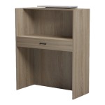 Γραφείο reception Zowel pakoworld με led sonoma-λευκή όψη μαρμάρου 90x40x110εκ