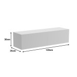 Έπιπλο τηλεόρασης επιτοίχιο με Led Rival pakoworld λευκό 120x35x30εκ