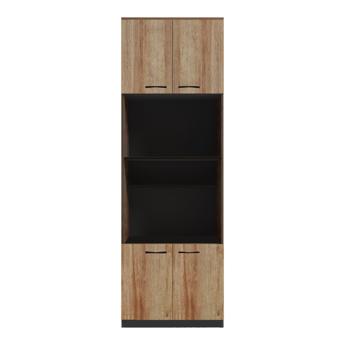 Ντουλάπα κουζίνας Rowan pakoworld σε ανθρακί-oak απόχρωση 60x42x182εκ