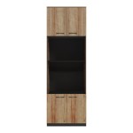 Ντουλάπα κουζίνας Rowan pakoworld σε ανθρακί-oak απόχρωση 60x42x182εκ