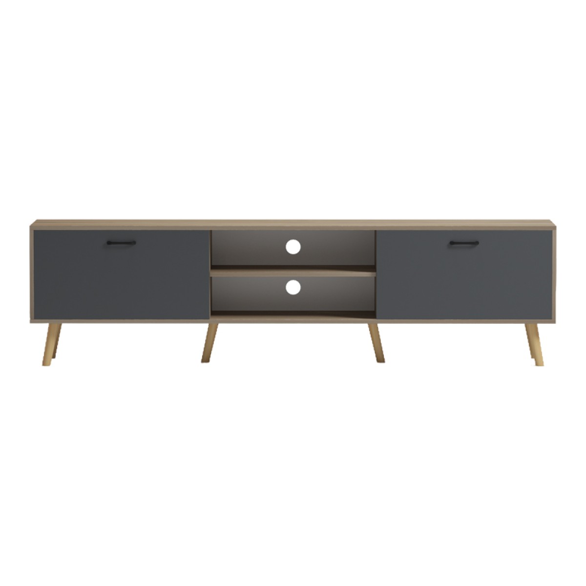 Έπιπλο τηλεόρασης Gorna pakoworld sonoma-ανθρακί 180x35x48.6εκ