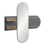 Κρεμάστρα με καθρέπτη Baunty pakoworld sonoma-ανθρακί 125x11x122εκ