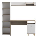 Σύνθεση γραφείου Kontor pakoworld sonoma-λευκό 160x50x158,2εκ
