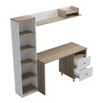 Σύνθεση γραφείου Kontor pakoworld sonoma-λευκό 160x50x158,2εκ