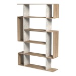 Βιβλιοθήκη Mito pakoworld sonoma - μπεζ μαρμάρου 108.5x25x161εκ