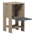 Κομοδίνο Reppo pakoworld sonoma-ανθρακί 30x30x55εκ