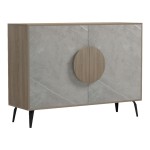 Μπουφές Gora pakoworld sonoma-μπεζ οψη μαρμαρου 110x35.5x82εκ