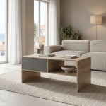 Τραπέζι σαλονιού Felina pakoworld sonoma-ανθρακί 100x50x45εκ