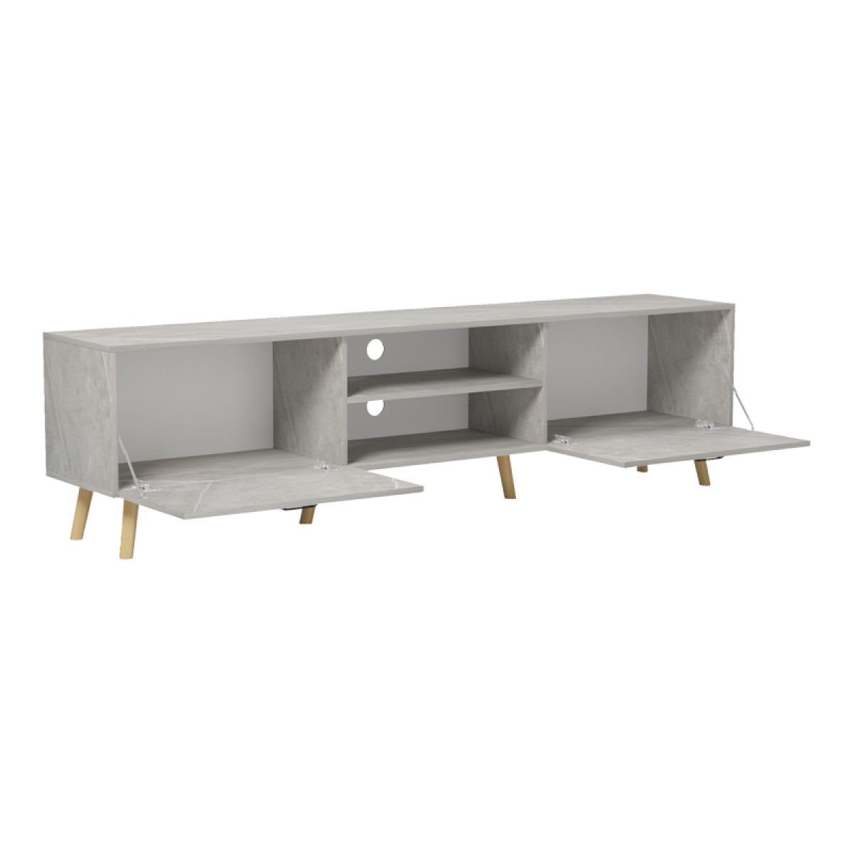 Έπιπλο τηλεόρασης Gorna pakoworld μπεζ εφέ μαρμάρου 180x35x48.6εκ