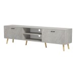 Έπιπλο τηλεόρασης Gorna pakoworld μπεζ εφέ μαρμάρου 180x35x48.6εκ