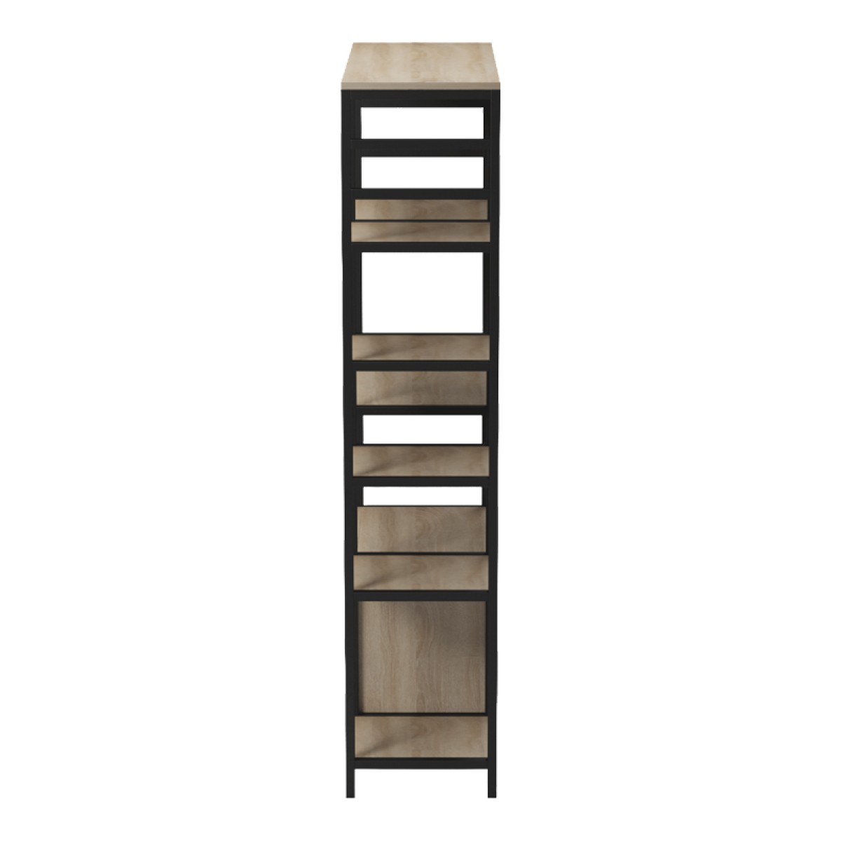 Επιδαπέδια ραφιέρα Ranea pakoworld sonoma-μαύρο 85x32x150εκ