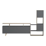 Σύνθετο σαλονιού Defry pakoworld sonoma-ανθρακί 177.5x31.5x110εκ