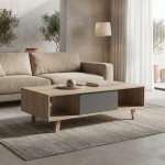 Τραπέζι σαλονιού Elonza pakoworld sonoma-ανθρακί 120x60x36εκ