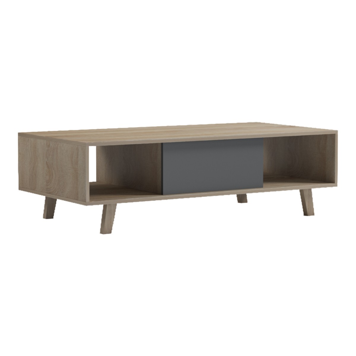 Τραπέζι σαλονιού Elonza pakoworld sonoma-ανθρακί 120x60x36εκ