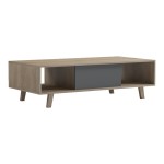 Τραπέζι σαλονιού Elonza pakoworld sonoma-ανθρακί 120x60x36εκ