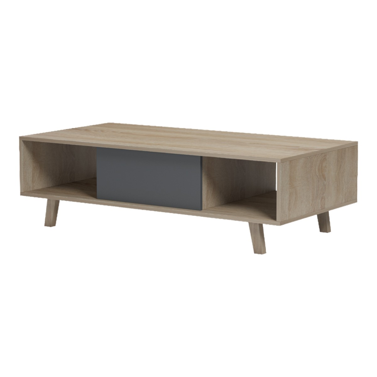 Τραπέζι σαλονιού Elonza pakoworld sonoma-ανθρακί 120x60x36εκ