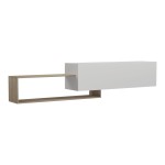 Έπιπλο τηλεόρασης επιτοίχιο Olande pakoworld sonoma-λευκό 210x35x48εκ